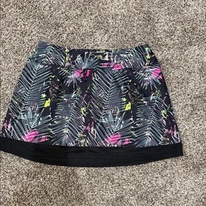 Floral Black Mini Skort
